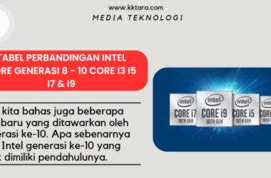 Tabel Perbandingan Intel Core Generasi 8 - 10 Core i3 i5 i7 & i9
